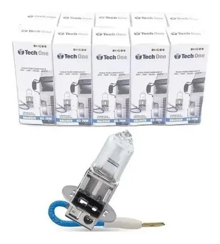 Kit 10 Lampada Halogena Amarela H3 Tech One