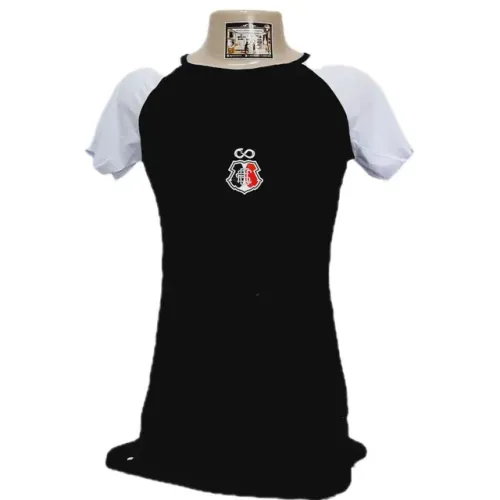 Vestido Santa Cruz Futebol Algodão Preto Manga  Volt Feminina Torcedora 