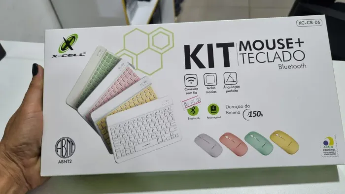 Kit Teclado e Mouse Bluetooth - X-Cell - Novo