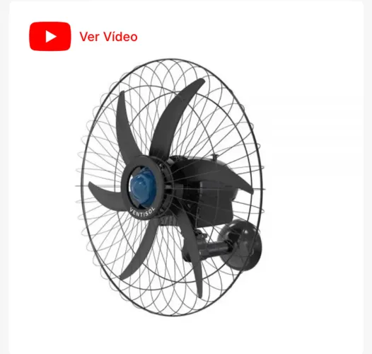 Ventilador de Parede Ventisol steel turbo Preto