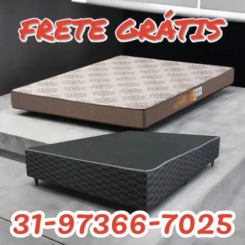 COLCHÃO CASAL D28 + BASE CASAL + ENTREGA GRÁTIS 