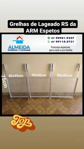 Grelha de alumínio pra churrasco apartir de 150 reais avista