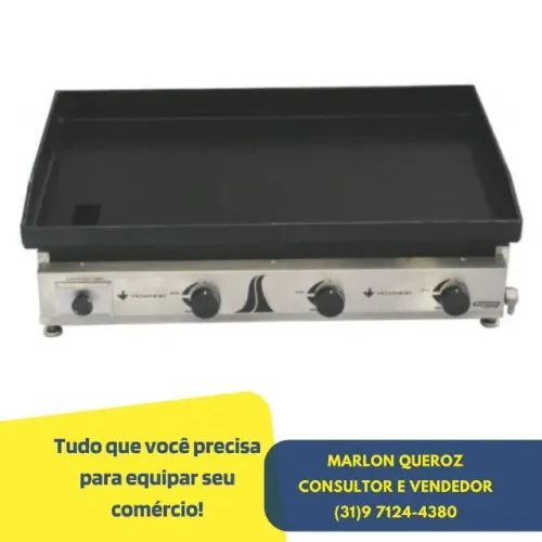 Chapa de Lanches 80CM Venâncio a Gás 