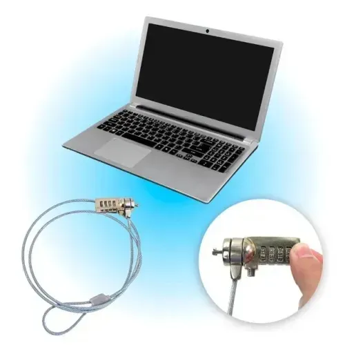 Trava De Segurança Notebook Pc Com Senha Cabo De Aço