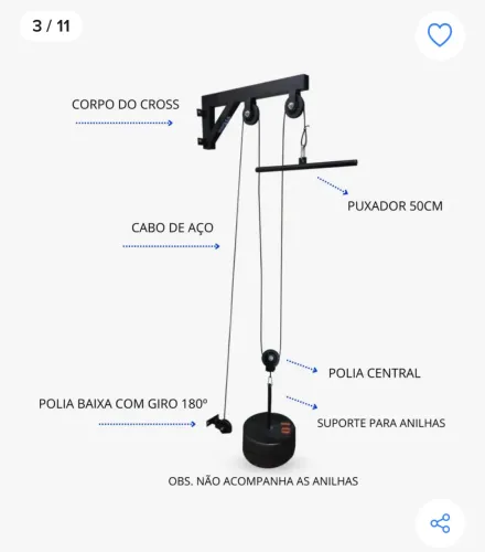 Mono Cross over musculação treino puxada