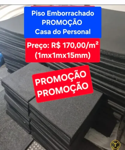 Piso Emborrachado de alto impacto para academias - 1mx1m15mm