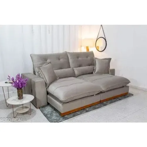Sofá Retrátil Reclinável 2.50m Toronto Molas Ensacadas rf543