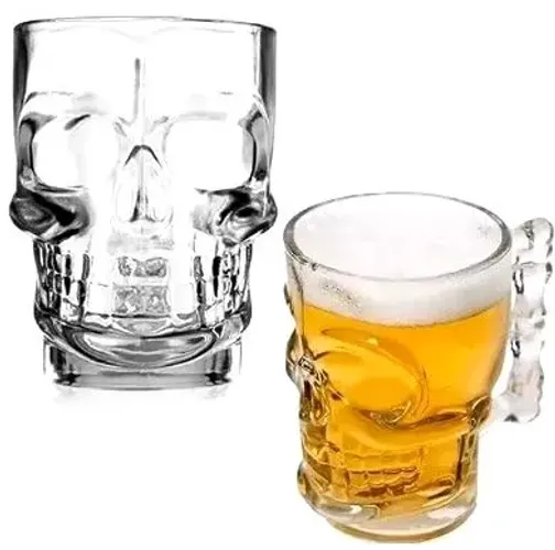 Canecas de caveira de vidro 