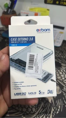 Case Externo para HD 2.5'' e SSD SATA 3.0 - Exbom