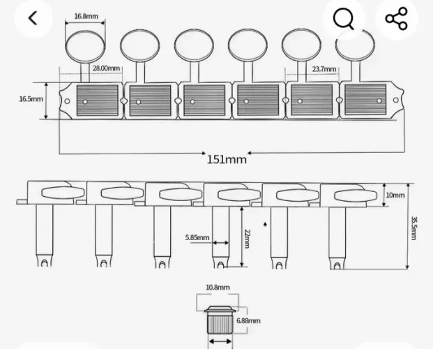 Tarraxas para guitarra 6 cordas