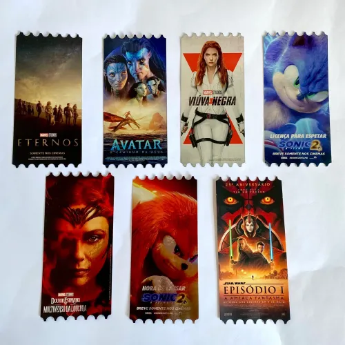 Kit Card Cinemark - Eternos, Avatar 2, Viúva Negra, Sonic e Knuckles, Wanda e Star Wars 1