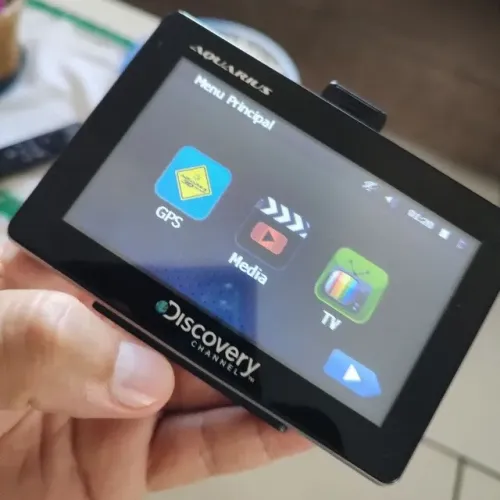 Gps Aquarius Discovery Channel MTC 2132 Slim tela 5.0" TV Digital Cor PretoGps Aquarius Di