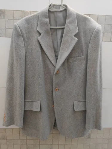 Blazer de lã cinza elegante