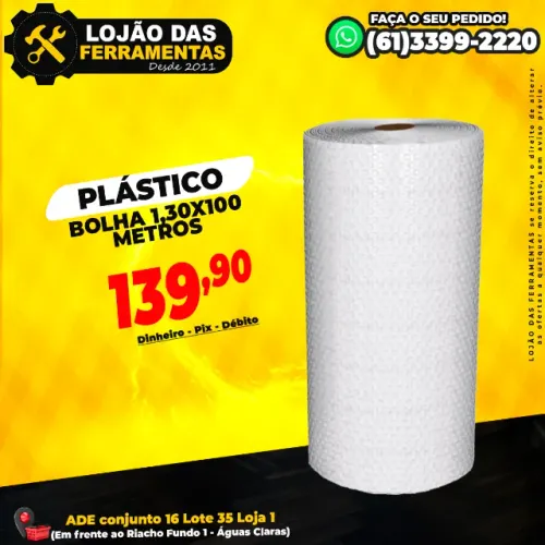 Plástico Bolha 1,30x100 Metros 