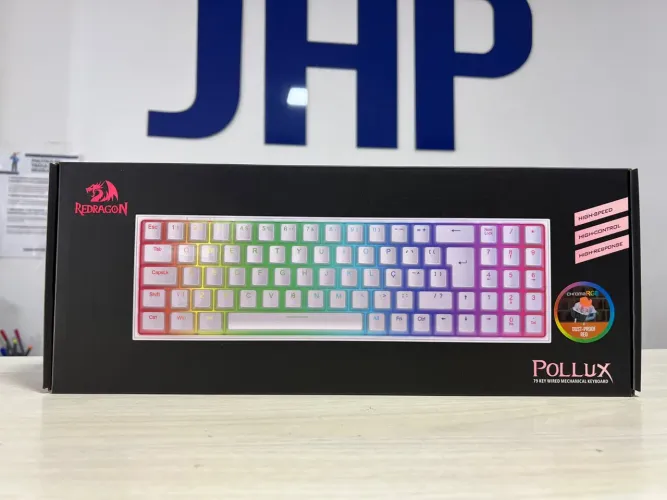 Teclado Mecânico Redragon Pollux RGB Branco Switch Red - Loja Física