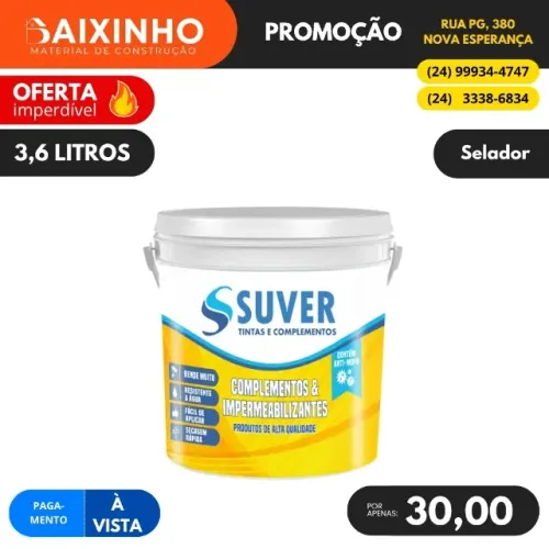 Selador Acrílico 3,6 Litros Suver