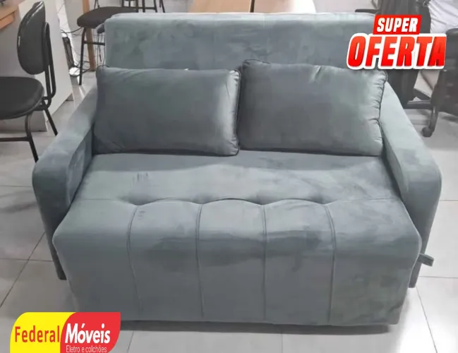 Sofá Cama 1,38m Ideal p/ Espaço Pequeno - Entregamos