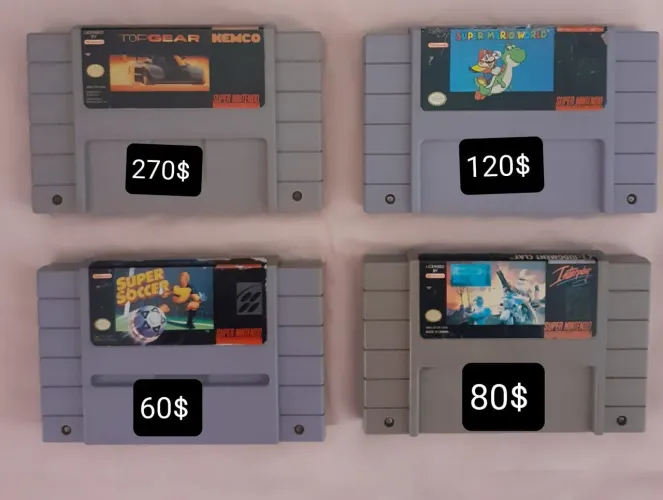 Fitas originais de super Nintendo ,valores na foto.