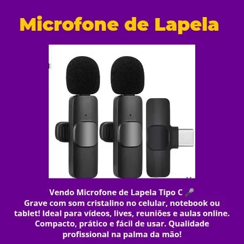 Microfone de lapela tipo c