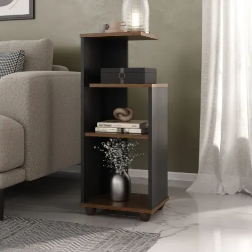 Mesa de Apoio Bis imbuia preto frete gratis