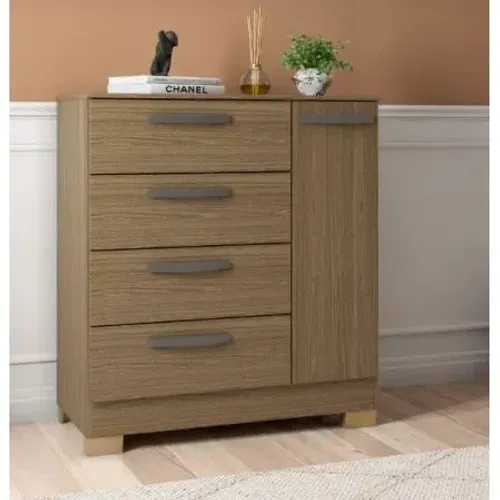Comoda A868 1p 4g C/ Pe - Castanho