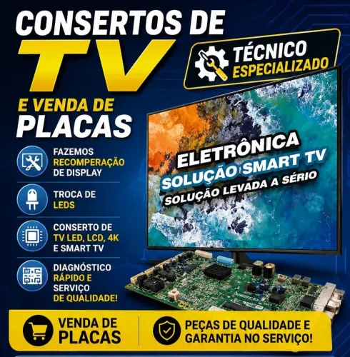 SE A SUA TV QUEIMOU TEMOS A SOLUÇÃO FAZEMOS SERVIÇOS RECOMPERAÇÃO DE TELA DISPLAY