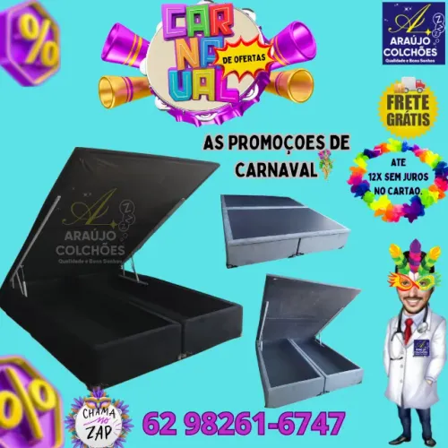 Oferta Imperdivel! Cama Box bau Queen size 158x198 Confira
