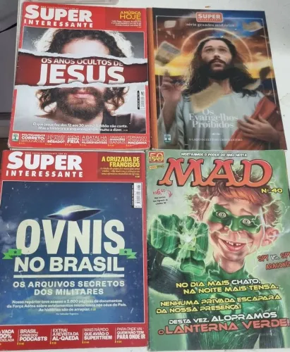 Lote 4 Revistas Superinteressante + MAD (Capa 3D Especial de Jesus) - Oferta!