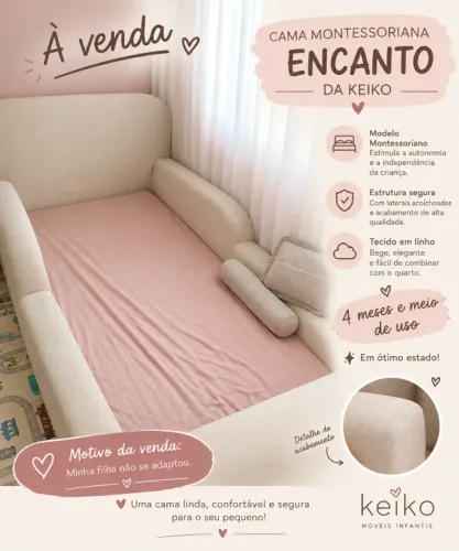 Cama Montessoriana Encanto Keiko Solteiro Bege - Seminova