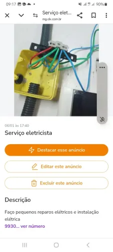 Serviço eletricista e  pedreiro 