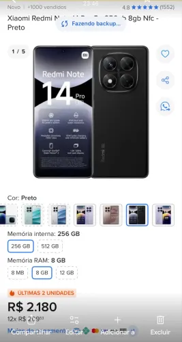Troco Redmi note 15 por iPhone 15