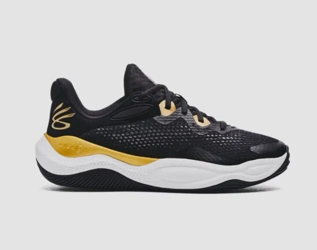 Tênis de basquete Under Armour UA Curry Splash 24 preto/branco/dourado (usado 3 vezes)