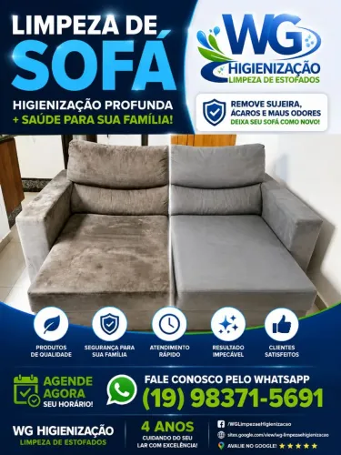 Limpeza profissional de Estofados