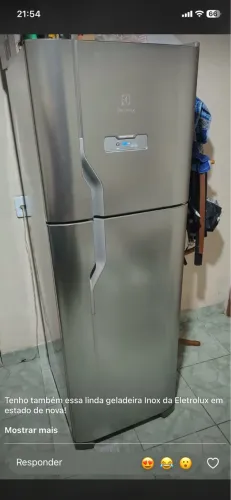 Geladeira inox eletrolux