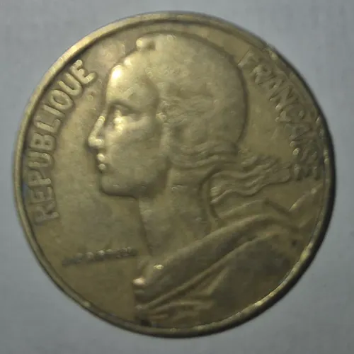 linda moeda da França de 20 centavos de 1964