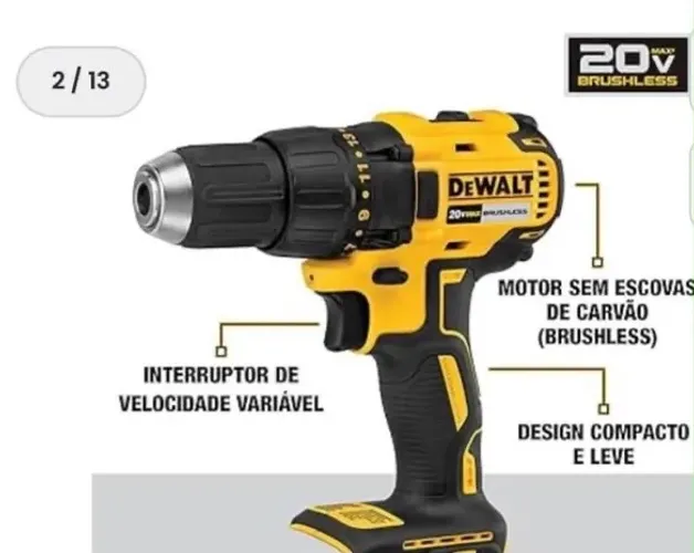 Parafusadeira e furadeira de impacto brushlless 20v 2 baterias