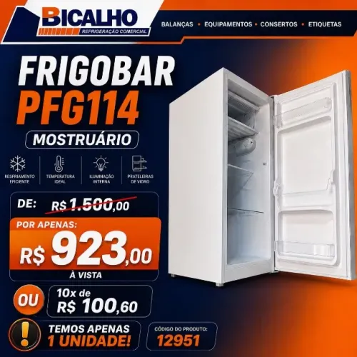 FRIBOBAR PFG114 - PRODUTO DE MOSTRUÁRIO