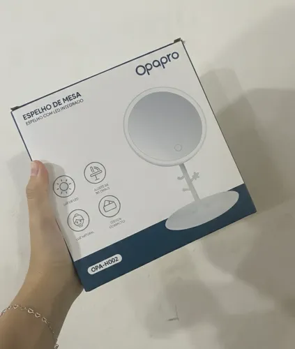 Espelho de maquiagem com led, são três variações de cores, NOVO