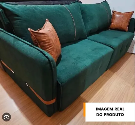 SOFÁ CAIXA ZERO TECIDO BOUCLE VERDE