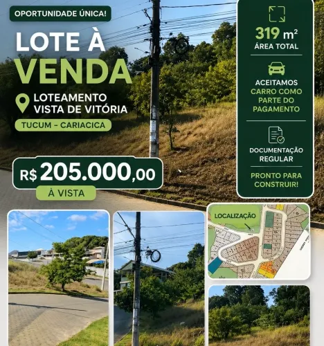 Terreno - Loteamento Vista de Vitória - Tucum