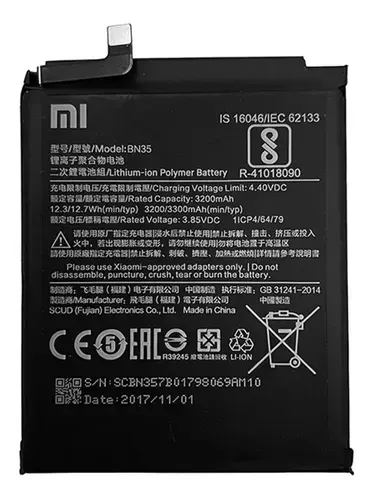 Bateria Xiaomi BN35 REDMI 5