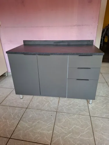 Balcão Triplo Bartira Rubi - 2 Portas e 3 Gavetas