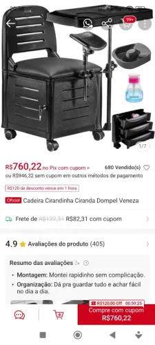Cadeira de manicure 