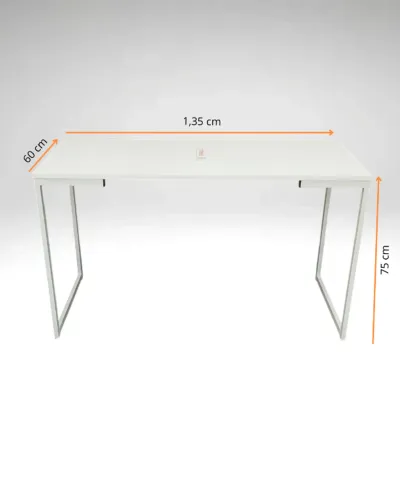 Mesa Escrivaninha grande em aço e tampo Branco