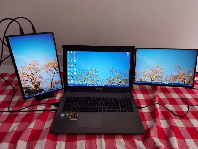 Monitor duplo portátil