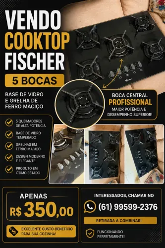 Vendo cooktop Fischer 5 bocas
