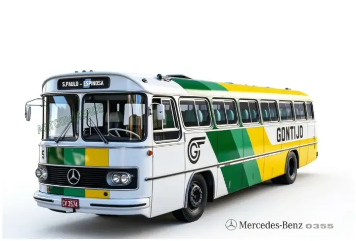 Foto Adesivo Autocolante Ônibus Gontijo Mercedes Benz 0355 Tamanho A4