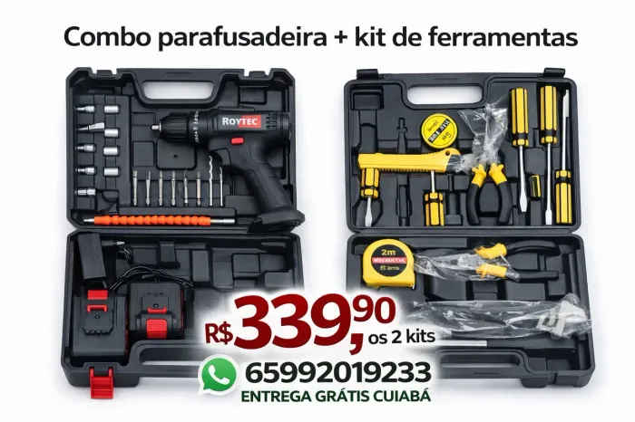 Parafusadeira+kit ferramentas