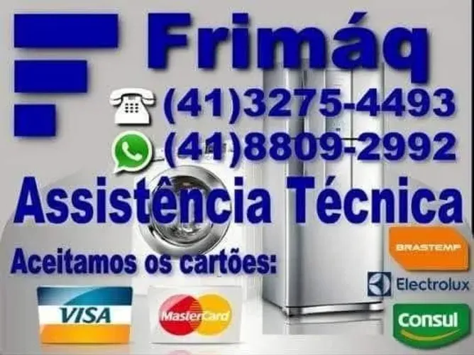 Assistência Técnica: Máquina de Lavar Roupa, Geladeira, Freezer, com Garantia.