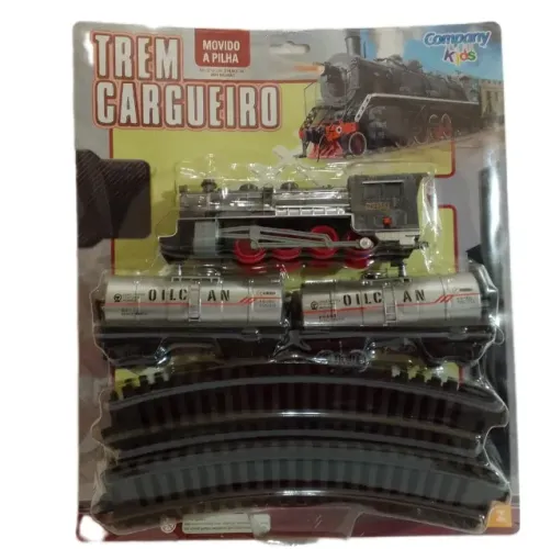 Brinquedo Infantil Ferrorama Trem Locomotiva Com Trilhos Vagões e Luz 1m x 1m Circular